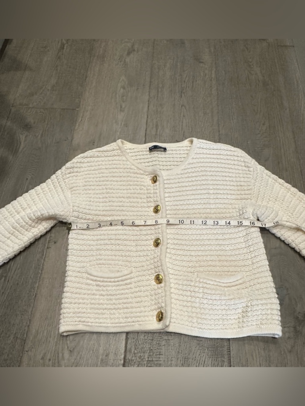 100% Cotton Textured Sweater Jacket petite XS - Picture 8 of 14